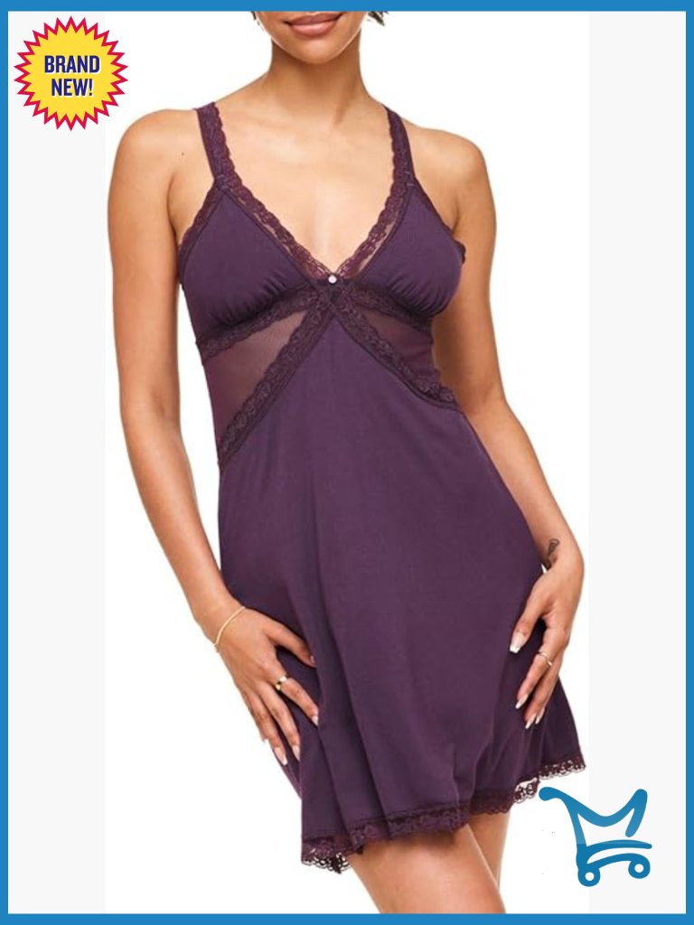 Adore Me Primrose Slip - Full Slip Dress Lined Cups Lace Adjustable Straps